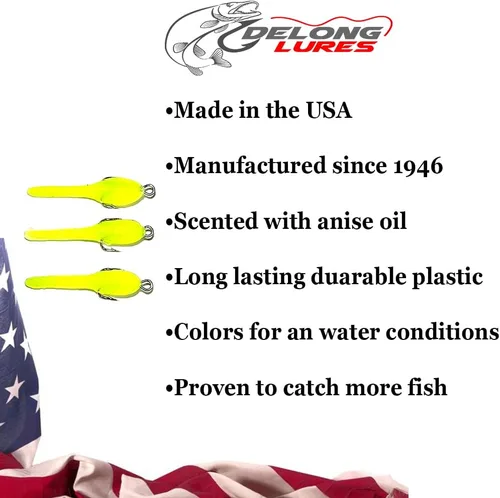 Vista 5 de DELONG LURES: Bluegill - Señuelos de pesca hechos en Estados Unidos, paquete de 12 señuelos de renacuajo preaparcados de 1.5 pulgadas para pesca
