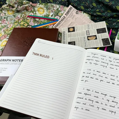 Vista 8 de Diario rayado, cuaderno rayado A5 para mujer, 384 páginas, diario de cuero de tapa dura verde para hombres, cuaderno de rayas universitarias