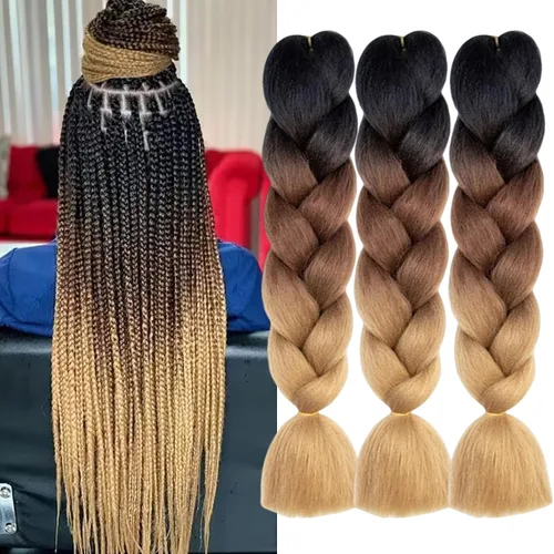 Vista 7 de Beige (613#) 6 paquetes de cabello trenzado de 24 pulgadas, de fibra sintética, sin picazón, extensiones de cabello para trenzar jumbo, textura