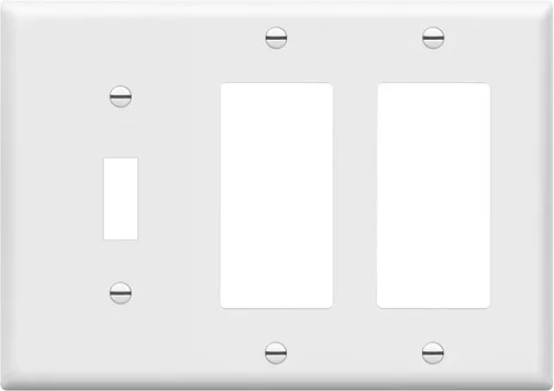 Vista 8 de ENERLITES Combinación de Interruptor de Luz de Palanca/Placa de Interruptor de Luz Decorativo, Placa de Pared de Tres Posiciones, Tamaño Estándar