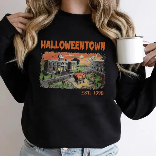Vista 5 de boony Sudadera de Halloween Town Est 1998 Unisex Vintage Halloween Graphic Cuello redondo