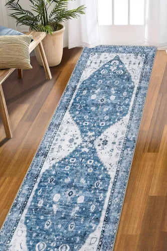 Vista 7 de COMSLE Alfombra Corredor Bohemia, 2 x 7 pies Alfombras Lavables para Pasillo Lana Sintética Pequeña Alfombra de Área de Cocina Alfombra Desgastada