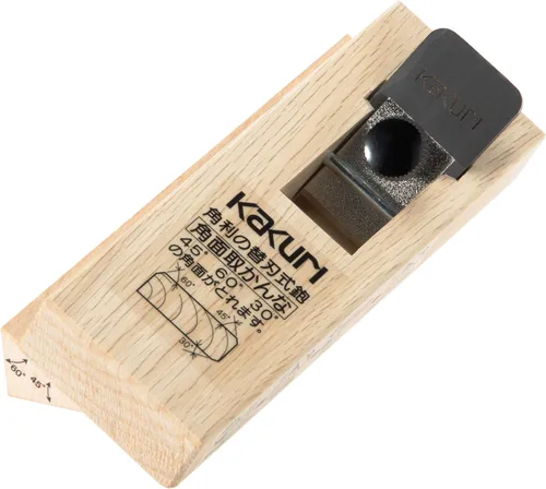 Vista 3 de KAKURI Plano biselado para madera [ajustable a 30°/45°/60°] - Plano biselado de esquina japonés para carpintería - Hoja de acero japonés y cuerpo