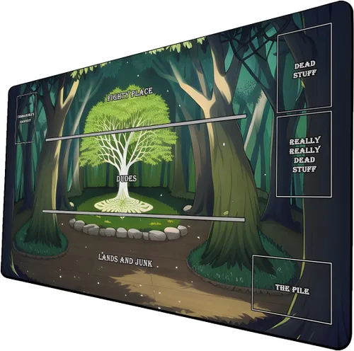 Vista 14 de Tapete de juego de cartas coleccionables AI Painting – Tapete de juego MTG con zonas, 24 x 14 pulgadas, tapete de juego MTG de alta calidad – El