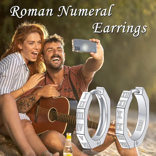 Vista 4 de Aretes de aro de plata de ley 925, delicados aretes colgantes para mujeres, hombres y niñas, regalo de joyería