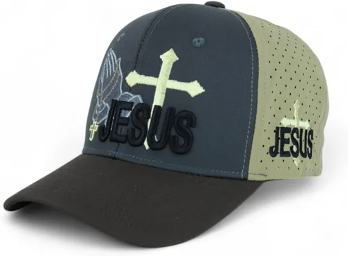 Vista 25 de Trendy Apparel Shop Gorra de bola cristiana bordada a mano Only Jesus Praying Azul marino