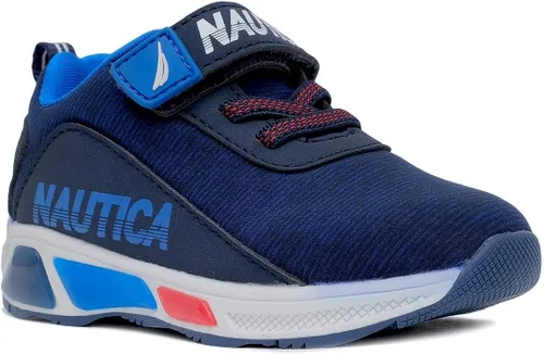 Vista 3 de Nautica Tenis deportivos con luz intermitente para niños con una correa, a la moda y divertida para niños y niñas, disponibles en tallas para niños