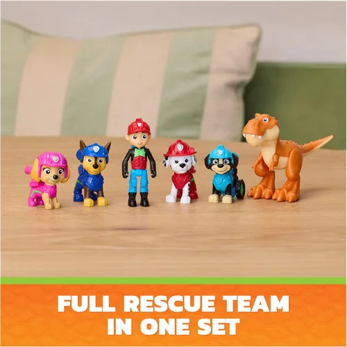 Vista 3 de PAW Patrol The Dino Movie Dino Adventure Pack con 6 figuras de juguete