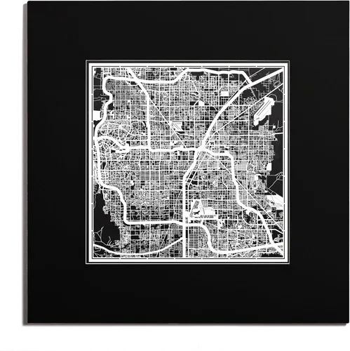 Vista 99 de O3 Design Studio San Diego, CA Paper Cut Map Matted Grey 20x20 in Paper Art