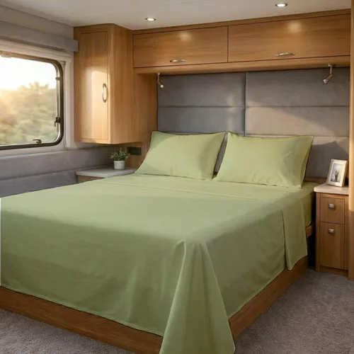 Vista 28 de Cottingon Juego de sábanas cortas de 4 piezas para caravana tamaño Queen, 100% algodón egipcio de fibra extra larga premium, juego de sábanas suaves