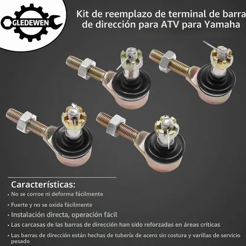 Vista 3 de Kit de extremo de barra de acoplamiento, compatible con Yamaha Banshee 350 1987-2006, Yamaha Wolverine 350 95-05, Big Bear 350 97-99, juego