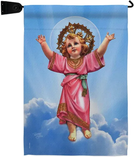 Vista 10 de Bandera de arpillera para el jardín de divine Baby Jesus, religiosa, fe, esperanza, gracia, paloma, religión cristiana, Pascua, pequeño, regalo