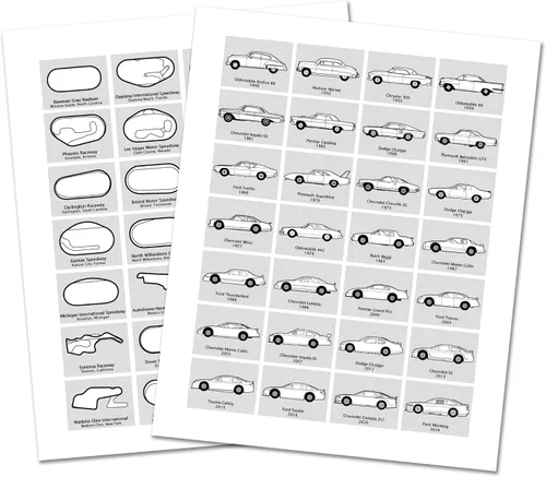 Vista 12 de Póster de pista de carreras de autos stock diseñado para fanáticos de las carreras de NASCAR para circuitos de la Serie de la Copa 2025, arte