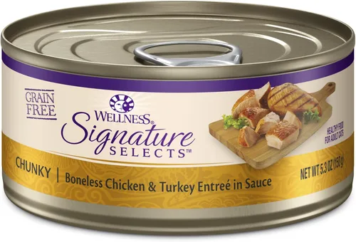 Vista 13 de Wellness CORE Signature Selects - Alimento húmedo enlatado grueso para gatos adultos, natural, rico en proteínas, sin granos, receta de carne de res