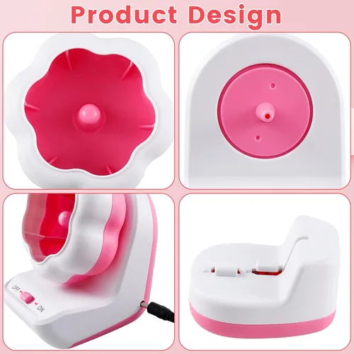 Vista 4 de Spinner eléctrico de cuentas de arcilla con base, Spinner de cuentas de arcilla para hacer pulseras con 2 agujas, máquina giratoria de cuentas