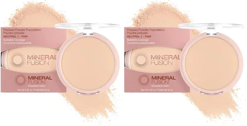 Vista 29 de Mineral Fusion Base de maquillaje en polvo prensado, polvo facial con acabado mate para piel clara con subtonos rosa/rojo, maquillaje natural