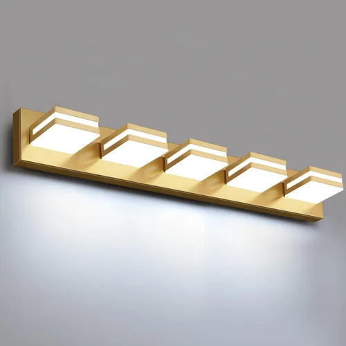 Vista 12 de IZORRO Luces LED modernas para baño (8 luces, regulables), iluminación de pared acrílica blanca mate, luces de tocador para baño sobre espejo, 6000