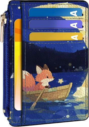 Vista 13 de Tipmile Tarjetero compacto para tarjetas de crédito con ventana de identificación para mujer, delgada y minimalista, bolsillo frontal, cartera