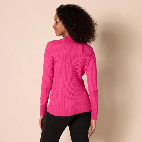 Vista 3 de Tienda Essentials Suéter ligero de manga larga con cuello alto falso para mujer