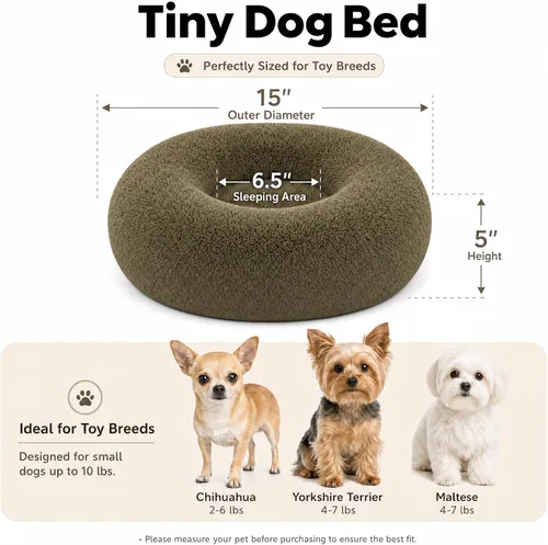 Vista 2 de Cama pequeña para perros extra pequeños para caniche de juguete Chihuahua Pomerania