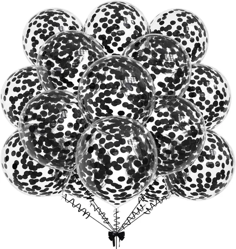 Vista 16 de 50 globos de confeti de papel de aluminio verde aguacate, globos de látex de 12 pulgadas con confeti verde aguacate en el interior para cumpleaños