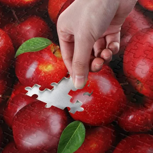 Vista 4 de Rompecabezas de manzanas rojas de frutas para adultos, rompecabezas de 1000 piezas, juguetes de bricolaje, regalos
