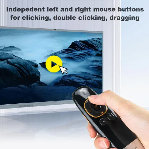 Vista 4 de Norwii N86s - Clicker ergonómico de presentación inalámbrico para pantalla LED LCD TV con puntero digital, Air Mouse Presentation Clicker