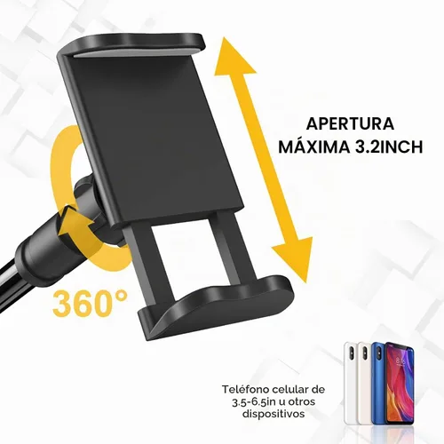 Vista 2 de Soporte para Teléfono de Cama con Cuello de Cisne – Brazo Flexible Montaje de Clip 360 Soporte Ajustable con Abrazadera Compatible con Teléfono