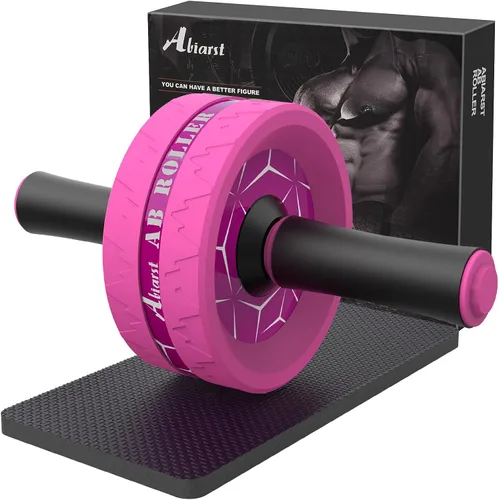 Vista 6 de Abiarst Rueda de rodillo abdominal, equipo de entrenamiento de abdominales para entrenamiento de fuerza abdominal y central, ruedas de ejercicio