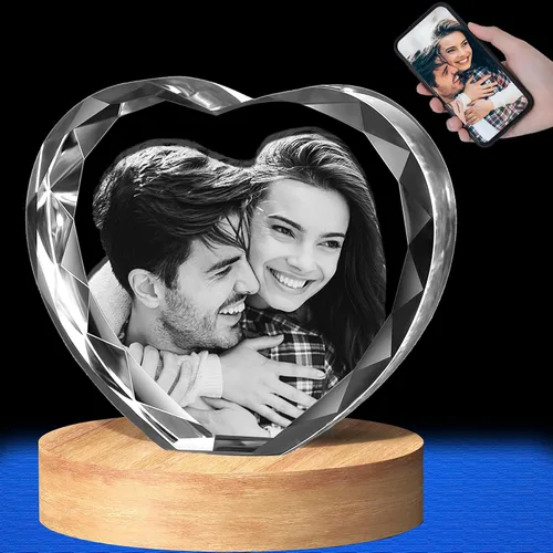 Vista 8 de Foto de cristal grabada en 3D personalizada, foto 3D, imagen de cristal 3D, foto grabada con láser, cristal grabado en el interior con fotografía