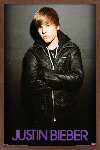Vista 6 de Trends International Justin Bieber - Póster de pared de amor, 14.725 x 22.375 pulgadas, versión enmarcada de madera de granero