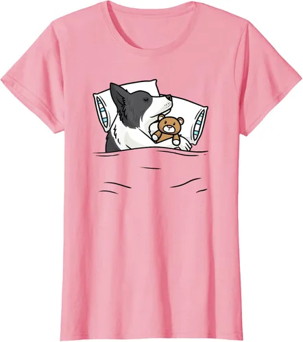 Vista 11 de Border Collie - Camiseta oficial para dormir con animales de peluche, Blanco, S