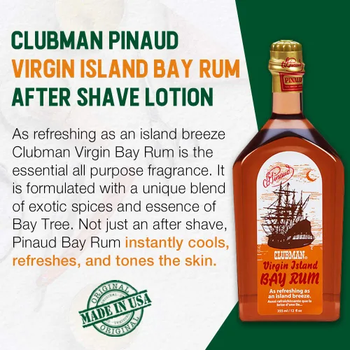 Vista 2 de Virgin Island Bay Rum Cologne de Clubman Colonia para hombres