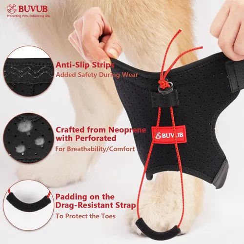 Vista 3 de Soporte para nudillos caninos para perro, pierna trasera, para pies de perro, para arrastrar los dedos de los pies, causa por insuficiencia