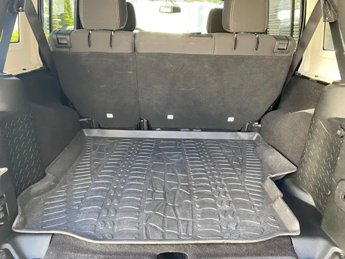 Vista 7 de Forro de carga - Tapete de maletero para Jeep Wrangler 2007-2018 – Tapetes de maletero resistentes a la intemperie para automóviles con borde