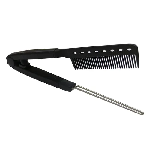 Vista 6 de Peine para enderezar el cabello con forma de V Peines rectos Peine de separación de moda para mujeres Uso rápido