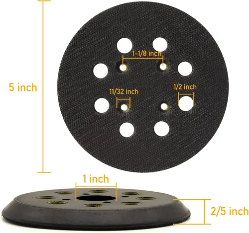 Vista 2 de Almohadilla de repuesto para lijadora de 5 pulgadas compatible con Ridgid R2600 R2601