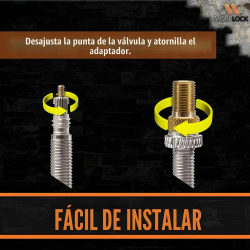 Vista 3 de Adaptador de válvula Presta de latón (paquete de 5 + 10 tapas) – Convierte Presta a Schrader para todo tipo de bicicletas, bicicletas eléctricas