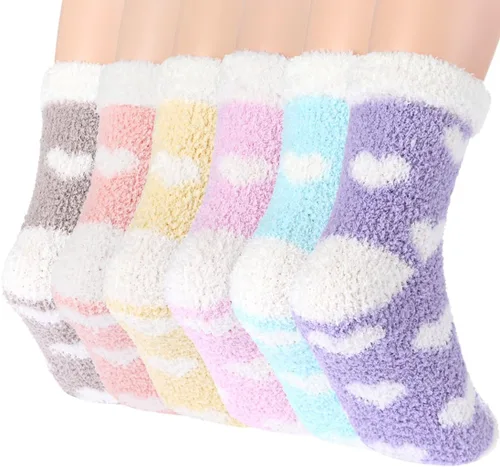 Vista 5 de Plush Slipper Socks Women - Colorful Warm Fuzzy