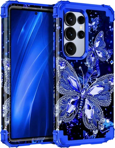 Vista 18 de Miqala Funda para Galaxy S21 FE 5G, brilla en la oscuridad, tres capas, resistente, protección a prueba de golpes, parachoques de plástico