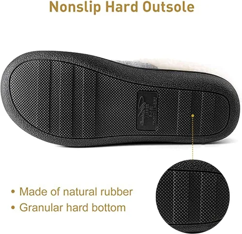 Vista 4 de Wishcotton Pantuflas de casa Sherpa con espuma viscoelástica para mujer para interiores y exteriores