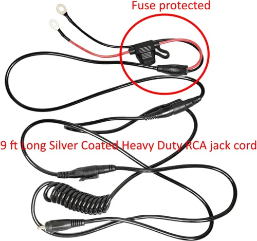 Vista 2 de Vega - Cable de alimentación eléctrico con protección calefactada de 12 V, cable recubierto de plata para casco de moto de nieve