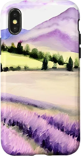 Vista 4 de Funda para iPhone 14 lavanda púrpura flor Francia Provenza acuarela