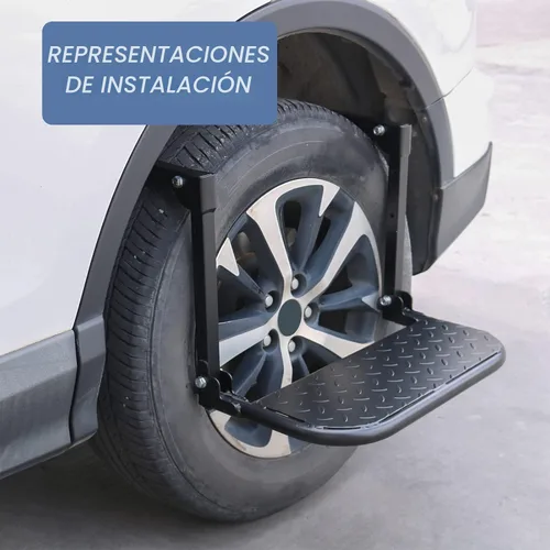 Vista 6 de DICMIC Escalón de neumático plegable y resistente para camión, SUV y RV, escalón ajustable montado en neumático se adapta a la mayoría de neumáticos