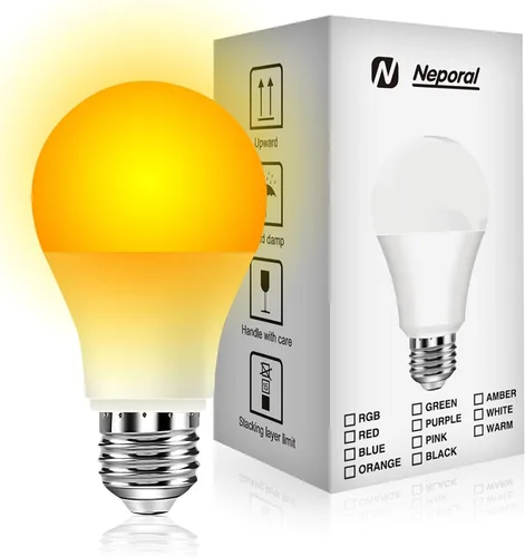 Vista 8 de Neporal Bombillas de Luz Roja de 625nm 3W para Dormir, Bombillas de Bloqueo 100% de Luz Azul para Promover la Melatonina, Bombilla LED A19