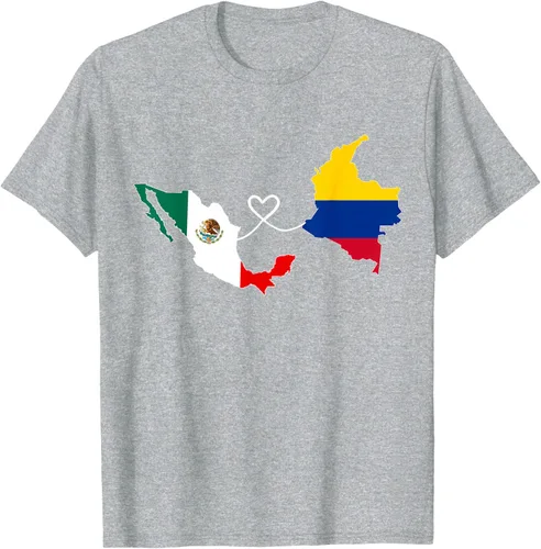 Vista 48 de Camiseta Half Colombian Half Mexican Flag Map DNA Mexico Colombia