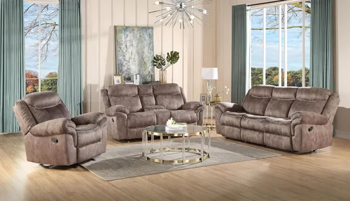 Vista 9 de ACME FURNITURE Zubaida Sofá (Glider & Motion) - Terciopelo chocolate de 2 tonos