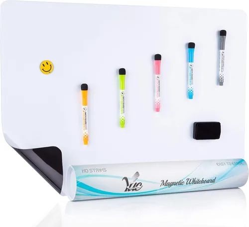 Vista 8 de Yuc hoja de pizarrón blanco magnético de 17" x 11", para colocar en el refrigerador y anotar las lista de comestibles para ir de compras
