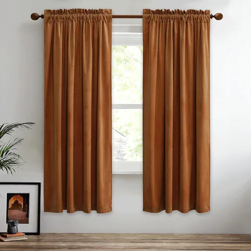 Vista 96 de StangH Cortinas de terciopelo rojo de 42 x 84 pulgadas de lujo, con aislamiento térmico, divisores de habitación, decoración navideña del hogar