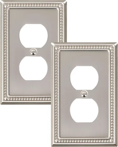 Vista 127 de Paquete de 2 cubiertas de placa de interruptor de luz de doble palanca, cubiertas decorativas de placa de doble interruptor Pearls, placa de pared
